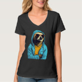 Cool Sloth With Sunglasses And Blue Jacket For Laz Tシャツ (正面)