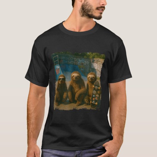 Cool Sloths Skatepark Vintage Photo  Tシャツ (正面)