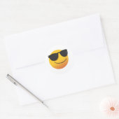 Cool Smiley Sticker | Fun Emoji Design ラウンドシール (封筒)
