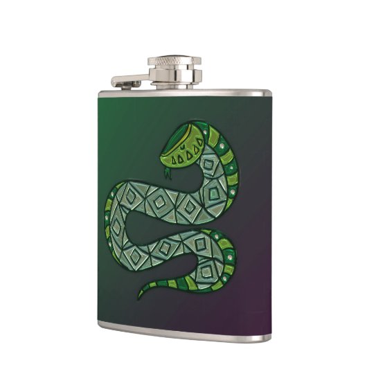 Cool Snake Metallized Tribal Art フラスク (左)