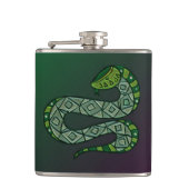 Cool Snake Metallized Tribal Art フラスク (正面)