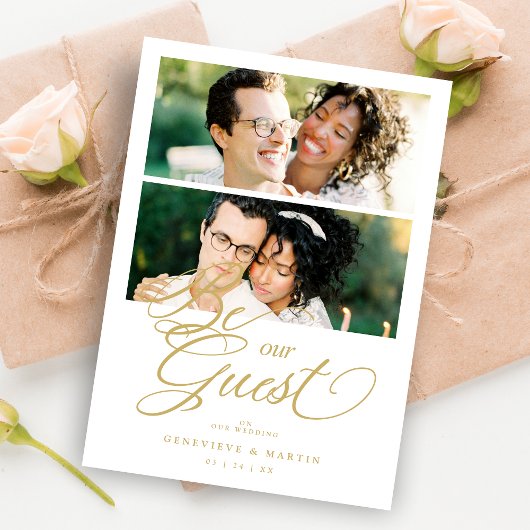 Cool Snazzy Golden Effect 2 Photos Wedding  セーブザデート