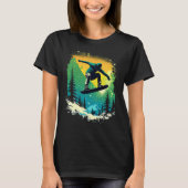 Cool Snowboarder Snowboarding Mountains Ski Men's  Tシャツ (正面)