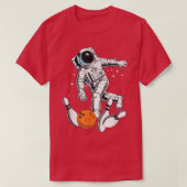 Cool Space Astronaut Playing Bowling Graphic Desig Tシャツ (デザイン正面)
