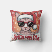 Cool Sphynx Cat Christmas Santa Design クッション (裏面)