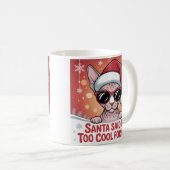 Cool Sphynx Cat Christmas Santa Design コーヒーマグカップ (正面右)