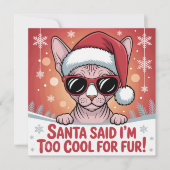 Cool Sphynx Cat Christmas Santa Design シーズンカード (正面)