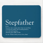 Cool Stepfather Stepdad Definition Fun Modern Blue マウスパッド (正面)