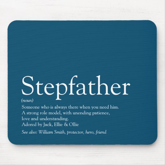 Cool Stepfather Stepdad Definition Fun Modern Blue マウスパッド (正面)