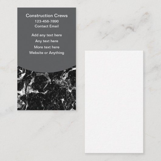 Cool Stone Look Vertical Business Cards 名刺 (正面/裏面)