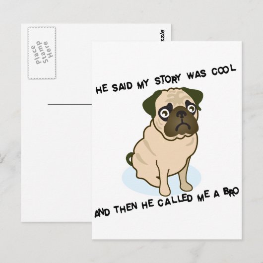 Cool storyのパグ ポストカード (正面/裏面)