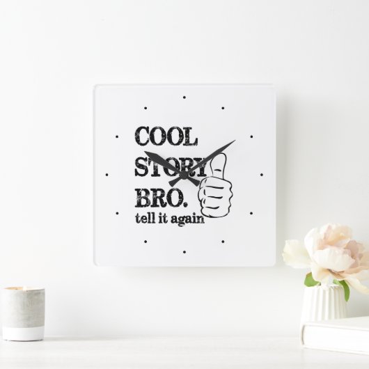 Cool storyの仲間が再び殴り合いを言う スクエア壁時計 (ホーム)