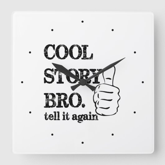 Cool storyの仲間が再び殴り合いを言う スクエア壁時計 (正面)