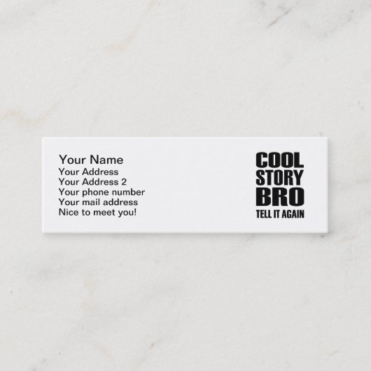 Cool storyのbroはそれを再度告げます スキニー名刺 (正面)
