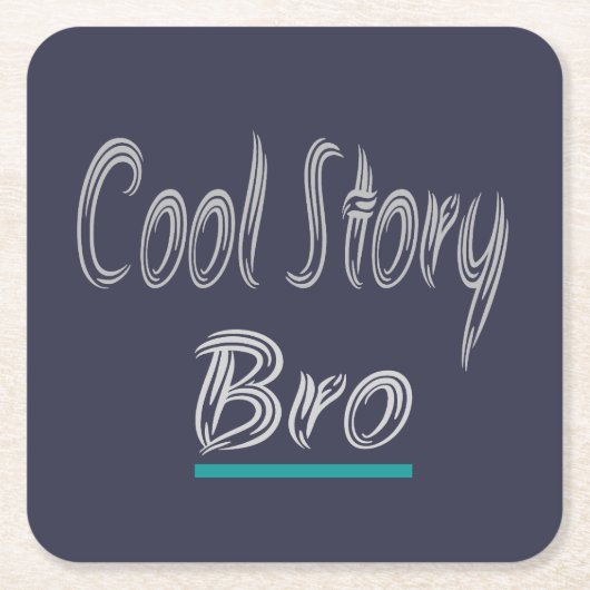 Cool storyブロおもしろい人気があるトレンディー スクエアペーパーコースター (正面)
