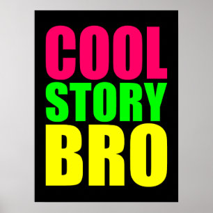 Cool storyブロインネオンスタイルカラー ポスター