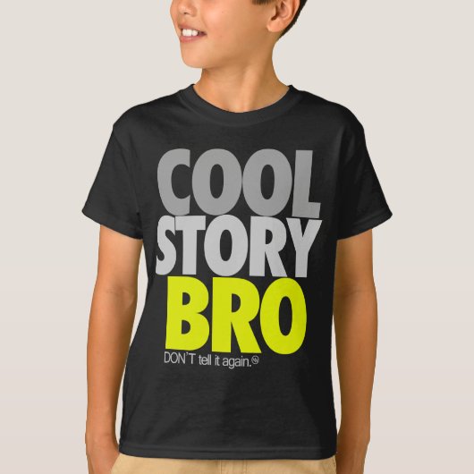 "Cool story Bro" (ライム) Tシャツ (正面)