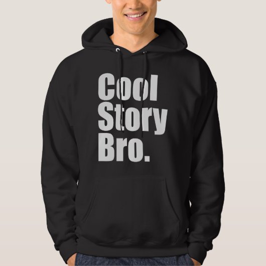 Cool story Bro。 暗いフード付きのスエットシャツ パーカ (正面)