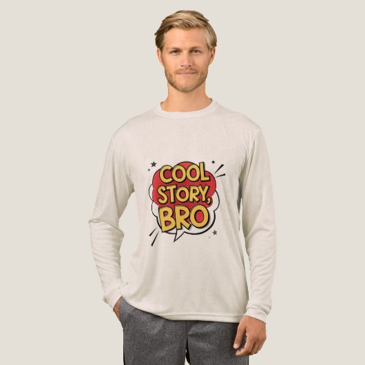 Cool Story Bro Retro Comic Style Typography Design トライブレンドTシャツ (正面全体)