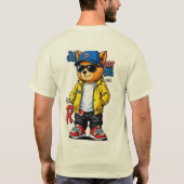 Cool Streetwear Bear Mascot Cartoon | Urban Rebel  Tシャツ (裏面)