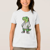 Cool Streetwear Dinosaur Hoodie Kids Design トライブレンドＴシャツ (正面)