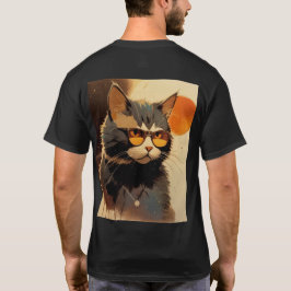 Cool Streetwear Graffiti Cat with Sunglasses Graph Tシャツ