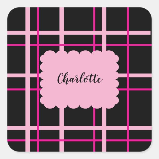 Cool Striped Pattern スクエアシール (正面)