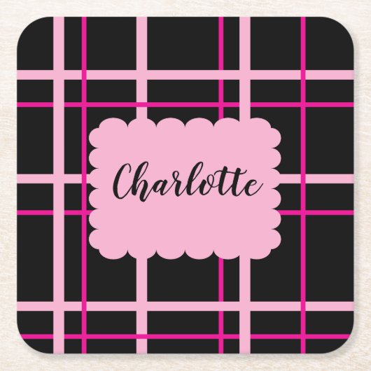 Cool Striped Pattern スクエアペーパーコースター (正面)