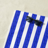 Cool Stripes Blue Gold Geometric  ビーチタオル (インサイチュ)