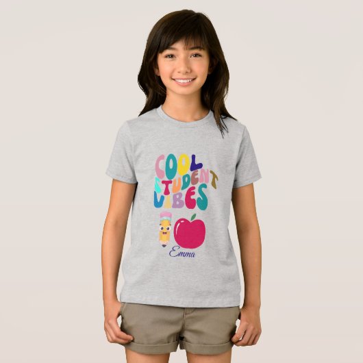 COOL STUDENT VIBES バックトゥスクール キッズTシャツ トライブレンドＴシャツ (正面全面)