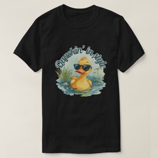 Cool Stylish Duck with Sunglasses – Funny Cartoon  Tシャツ (デザイン正面)
