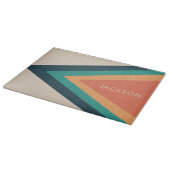Cool Stylish Retro Stripes Personalized カッティングボード (角)