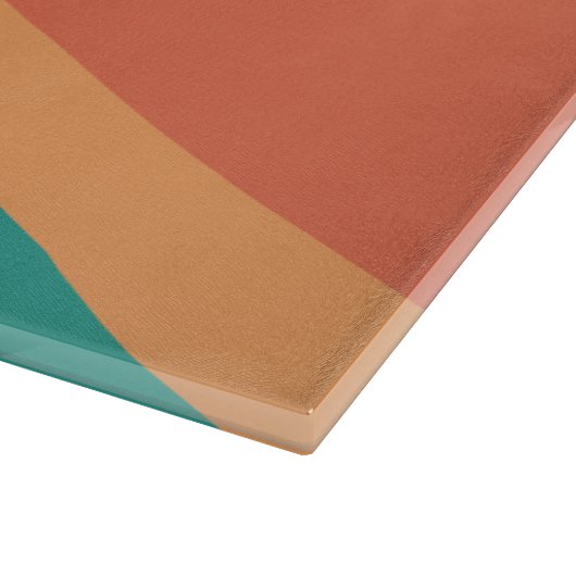 Cool Stylish Retro Stripes Personalized カッティングボード (角)