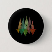Cool Stylized Geometric Disc Golf  缶バッジ (正面)