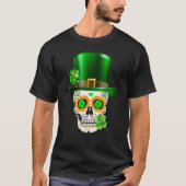 Cool Sugar Skull St Patrick's Day Shamrock Irish L Tシャツ (正面)