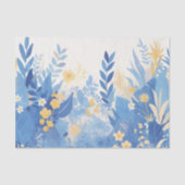 Cool Summer Blue Floral Botanical Garden 薄葉紙 (正面)