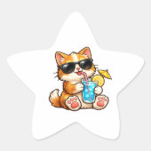 Cool Summer Cat 星シール (正面)