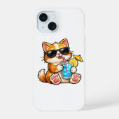 Cool Summer Cat iPhone 15ケース (裏面)