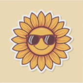 Cool Sunflower with Sunglasses  シール (正面)