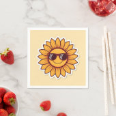 Cool Sunflower with Sunglasses スタンダードカクテルナプキン (インサイチュ)