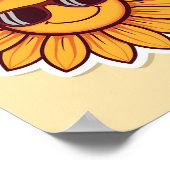 Cool Sunflower with Sunglasses ポスター (角)