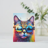 Cool Sunglass Cat # 1 Poster ポストカード (スタンド正面)