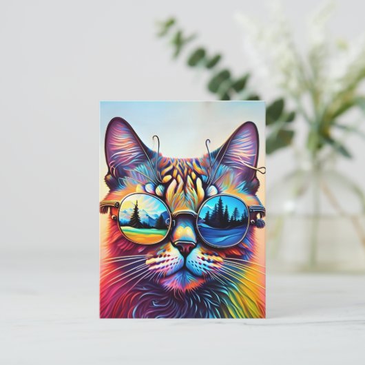 Cool Sunglass Cat # 1 Poster ポストカード (スタンド正面)