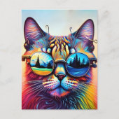Cool Sunglass Cat # 1 Poster ポストカード (正面)