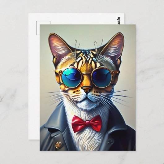 Cool Sunglass Cat # 2 ポストカード (正面/裏面)