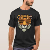 Cool Sunglasses Bengal Tiger Black and Orange Tシャツ (正面)