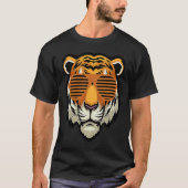 Cool Sunglasses Bengal Tiger Black and Orange Tシャツ (正面)