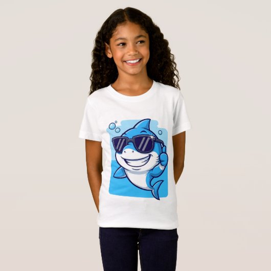 Cool Sunglasses Shark Thumbs‑Up Art Tシャツ (正面フル)