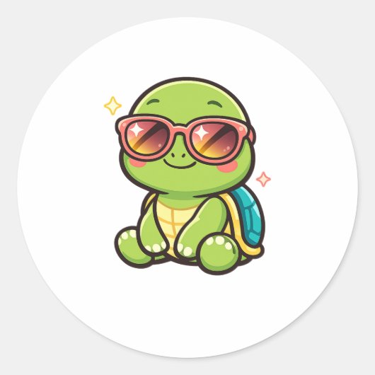 Cool Sunglasses Vibes ラウンドシール (正面)