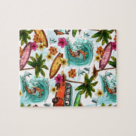 Cool surf beach pattern ジグソーパズル (横)